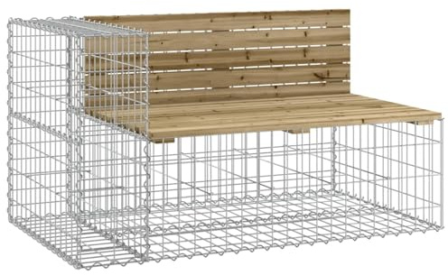 Gecheer Garden Bench Gabion Design 122x71x65.5 cm Impregnated Wood Pine Outdoor furniture Model834385