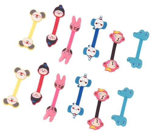 FUNNETOYU 12pcs Cute Cartoon Animal Wire Holder Cable Ties Reusable Earphone Cord Organizer for Headphones and Power Cables, Assorted Designs for Home and Travel Random Color Random Style