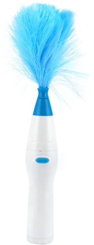 CHICIRIS Plumero, Limpiador de Polvo Eléctrico, Pequeño, Ligero, Fácil Almacenamiento, con Material ABS Suave y Esponjoso, para Muebles, Escritorios, Techos, Teclados (Bateria cargada)