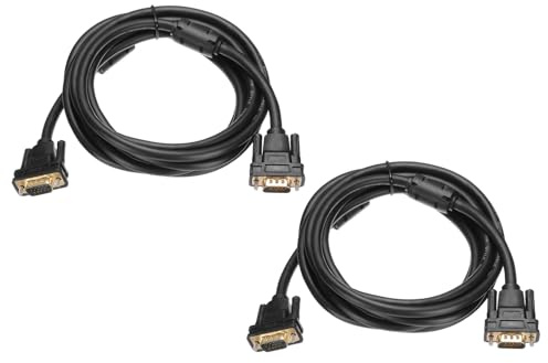 QUARKZMAN 2 PC Cable VGA (3 m 9 Pines) - Cable Adaptador De Video Macho A Macho Para TV PC Computadora Portátil Monitor Pantalla Proyector Negro