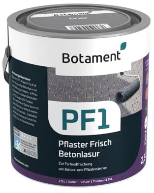 Botament PF1 Pflaster Frisch Betonlasur 2,5 Liter, gebrauchsfertige Pflasterfarbe, Beton- & Mörtelzusätze (Grau)