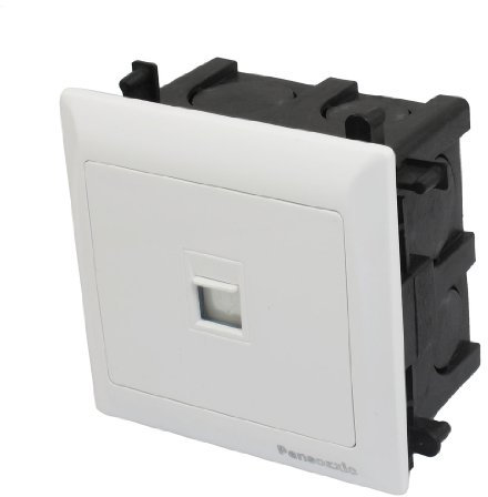 Aexit Piastra per presa a muro per telefono RJ11 bianca con base nera per montaggio a incasso ID: 599054