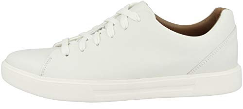 Clarks Herren Un Costa Lace Sneaker, White Leather, 45 EU