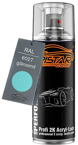 TRISTARcolor RAL 6027 Lichtgrün glänzend 2K-Acryl-Lack Spraydose | Sprühdose 400 ml, schnelltrocknend