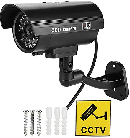 Fausse caméra de sécurité factice, Flash LED CCTV Fausse caméra Sécurité factice étanche Surveillance à Domicile Sécurité Anti-vol Simulation Monitor