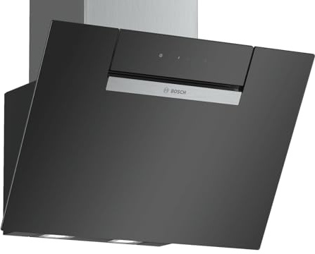 Bosch DWK67EM60 Serie 2 Schrägesse, 60 cm breit, Um- & Abluft, Made in Germany, LED-Beleuchtung gleichmäßige Ausleuchtung, DirectSelect intuitive Bedienung, 3 Leistungs- & 1 Intensivstufe, Schwarz