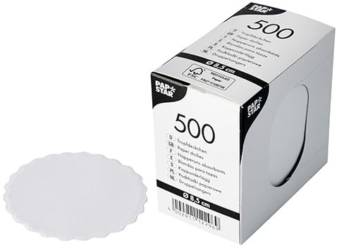 PAPSTAR 10000 Stück Tropfdeckchen rund Ø 8,5 cm Weiss