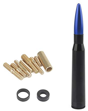 Autoantenne, Asudaro Universelle Kurz Stabantenne Autodach-Radioantenne Mobile Autoantenne mit 8 x Adapter Autodachdekoration, Kurze Auto Antenne für SUV Truck,Blau