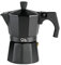 Q.b. Black Code by Mopita, Kaffeemaschine für 3 Tassen aus Aluminium, Griff und Knauf, Soft Touch, Silikonbeschichtung, für alle Kochflächen, keine Induktion, Farbe Schwarz
