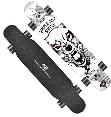 NENGGE 42 Zoll Longboard Maple Skateboard Jungen und Mädchen Brush Street Dance Board Anfänger Erwachsene Jugend Allrad-Skateboard Profi Komplettboard Cruiser,C