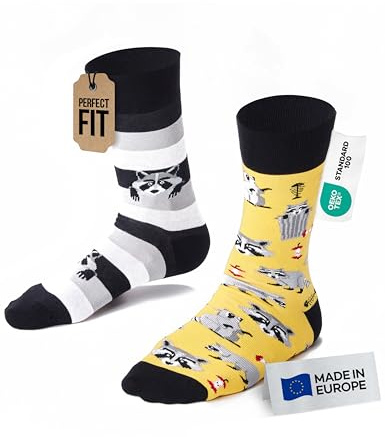 Many Mornings Bunte Lustige Socken für Damen Herren Lustige Ungleiche Baumwollsocken Witzige Geschenke Verschiedene Größen