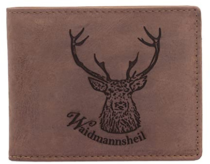 FFelsenfest Geldbörse mit Gravur Jagd Hirsch Motiv Waidmannsheil I RFID-Schutz