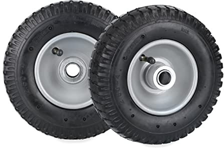 Relaxdays Set da 2 Ruote Carriole, 2.50-4, Pneumatico ad Aria, Cerchione in Acciaio, Ruotino Fino a 100 kg, Nero Argento