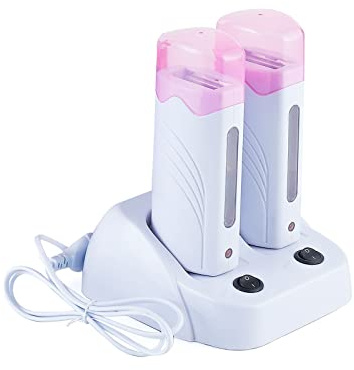 110V Roll On Wax Warmer for Hair Removal, Double Wax Roller Heater, Home Waxing Kit for Women and Men
