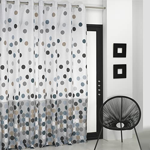 Lanovenanube Cortina confeccionada con ollaos Vilma - 150x260 cm - Color Gris