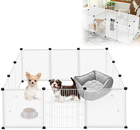 LARS360 Kaninchenstall und Meerschweinchengehege 145x75x48cm Weiß