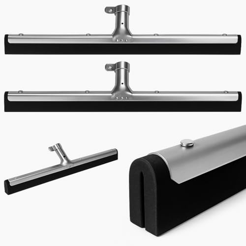 Wasserschieber Bodenabzieher Wasserabzieher Boden Dusche Fensterabzieher mit Stiel 127cm - Aufsatz mit doppelter Gummilippe - Abzieher Dusche Wasser Wischer - 2 x Wasserschieber