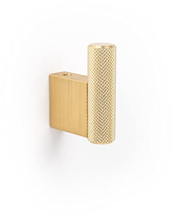 Gedotec Garderoben Haken - Kleiderhaken Garderobe vintage | GRAF 7009 | 1 Stk Kleiderhaken Wand 14 x 42 x 50 mm | Garderobenhaken Messing gebürstet Metall | Haken zum Schrauben Wandhaken Handtuchhaken