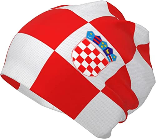 LOUJIN Kroatien Flagge Beanie Mütze Skull Cap für Mädchen Jungen Kappe Täglich Hut für Radfahren Sport, Fotofarbe, One size