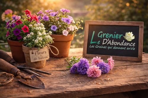 100 graines de Fleurs à semer - Le Grenier d'Abondance - FLEURS pour balcon - En mélange