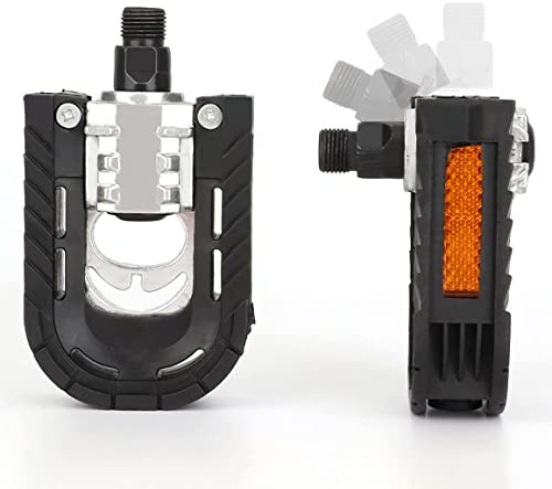 Folding Bike Pedals Aluminum Alloy Folding Pedals, 9/16 City Bike Pedals, Easy to Fold, Anti-skid and Stable Pedals, Bike Pedals For Universal MTB Road Bike Trekking E-Bike