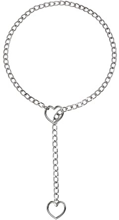 Eigso Punk Gothic Halsband Ketten Herz PU Leder Legierung mit Verschluss Halskette für Damen Herren