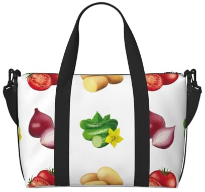 Novastar Sac fourre-tout pour ordinateur portable pour femme, travail, pommes de terre, tomates, oignons, week-end, voyage, sac de sport pour homme et femme, sac de voyage à bandoulière pour femme et