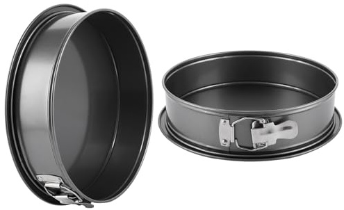 ZOFUN 2 Stück Springform 26 cm rund, Backform rund Kuchenform runde Tortenform, kaiser backform rund backformen, Flachboden, Emailleboden, beschichtet, schnittfest, tortenform mit extra hohem Rand