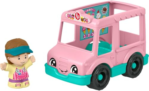 Fisher-Price Little People småbarnsleksaker glass lastbil push-along fordon och figur för låtsaslek, förskolebarn, åldrarna 1+ år
