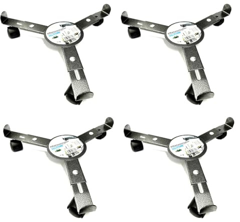 4x Pflanzenroller Metall Rund Verstellbar Ø 25 – 30 cm 3 Rollen Blumenroller Rolluntersetzer