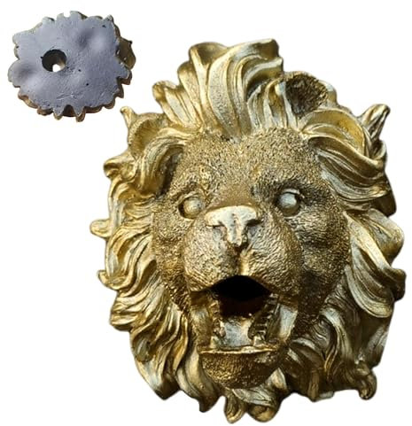 Fountain Spitter | Lion Garden Water Sprayer - Natural Resin Water Garden & Pond Decor, Water Fountain Ornaments, Wall Art for Home Garden Lawn Porch