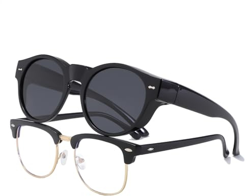 Long Keeper Polarisierte Überzieh Sonnenbrille Damen Runde Sonnenbrillen über Brillen Trendige Überbrille für Brillenträger Fahren Reisen Passen Über Sonnenbrillen