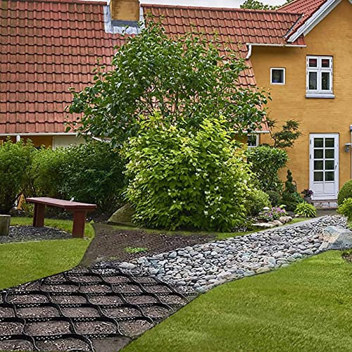 Pavimentadora de rejilla de plástico para calzadas, pasarelas, patios, estabilizador de grava de 33 pies de longitud, geomalla de camino de jardín, rejillas de grava duraderas, fácil instalación