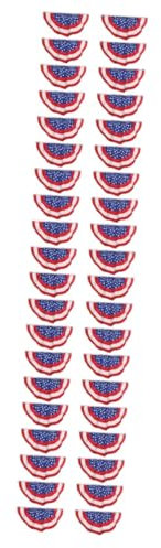Yardwe 4 Sätze Amerikanische Flagge Halbe Fächerflagge Patriotische Halbfächer-wimpelkette Stolz Terassendeko Aussendeko Dekorative Party-wimpelkette Heimdekoration Polyester 10 Stück * 4
