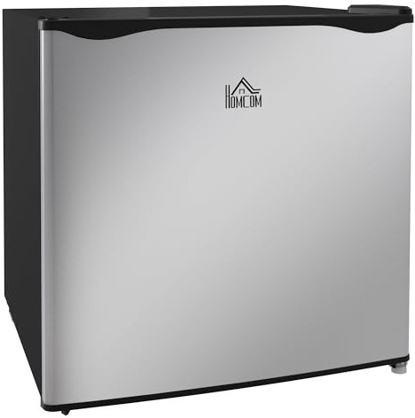 HOMCOM Mini congelador, arcón congelador de 35 L, eléctrico, independiente, mini congelador, mini frigorífico, -14 a -24℃, control de temperatura en 5 niveles, 47 x 44,2 x 48,8 cm, plata