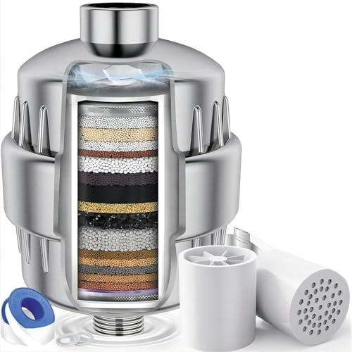 Filtro De Ducha De 36 Etapas Con Vitamina C Para Agua Dura - Filtro De Cabezal De Ducha Con Cartucho Intercambiable Para Remover Cloro Y Metales Pesados