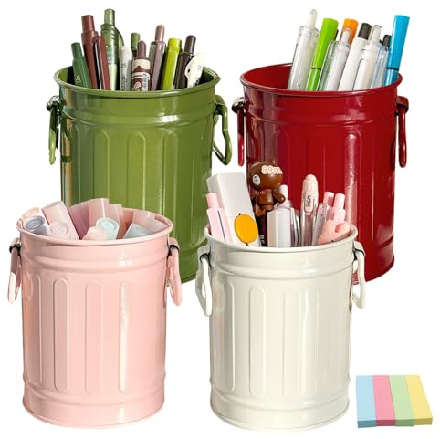Satar Refes 4PCS Pen Holder for Desk, Pen Pot Pencil Holders Mesh Pen Holder Desk Organiser Makeup Brush Tidy Organizer Stationary Supplies Pencil Pots for Office, Home, Classroom