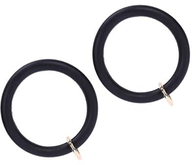 LIFKOME Portachiavi Braccialetto in Silicone Nero Tondo Creativo 2 Pezzi | Anello in Lega, per Chiavi e Zaino, Decorazione Borsa, Premi Scolastici e Feste