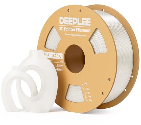 DEEPLEE Filamento PLA Basic 1.75 mm, Bobina da 1 kg Trasparente, Precisione ±0.02 mm, Avvolgimento Antiostruzione per Stampanti FDM
