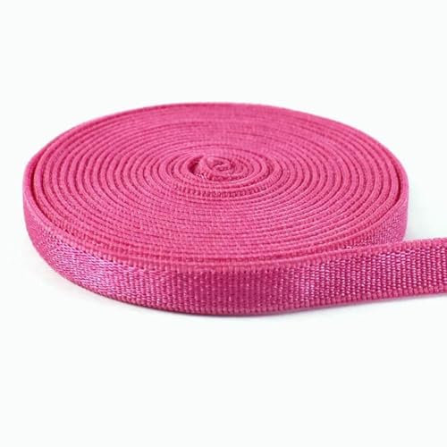 Bandas elásticas de 6 mm para ropa interior, tirantes de sujetador, cintas de goma, decoración de prendas, accesorios de costura DIY - EB041 - Rojo rosa - 6 mm - 10 metros