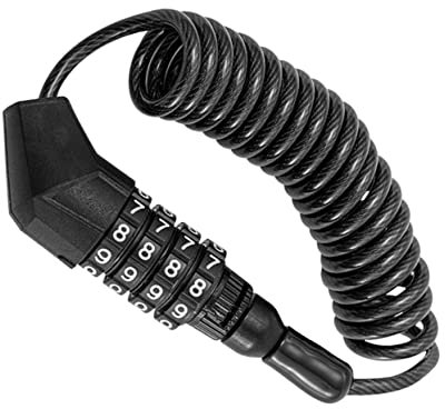 Zerodeko antivol de Casque chaîne de Verrouillage câble antivol vélo Serrure Cadenas de sécurité vélo Verrouillage de vélo Cadenas de Casque de vélo Cadenas VTT Acier Noir