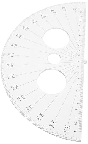 CONGARTENO Plastic Half Circle Protractor Student Protractor Ruler Angle Tool for Geometry Drawing Measurement School Office Use