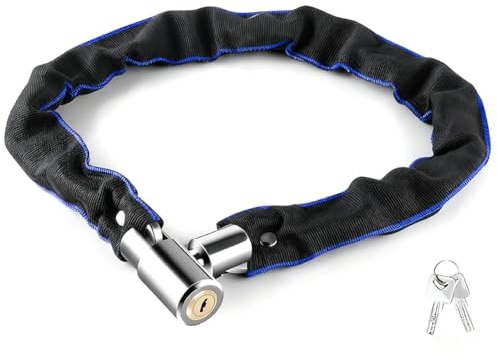 Frewurwer Candado de Cadena de Acero de Alta Resistencia para Bicicleta, E-Bike, Motocicleta, Scooter, Puerta, Seguridad Exterior.