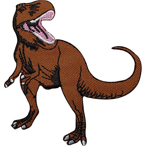 Mit einem Dinosaurier bestickter Flicken zum Aufbügeln für T-Shirts, Jeans, Jacken und Mützen.