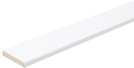 Hobby Legno - Coprifilo Rivestito In Legno Di Tanganica Laccato Bianco mm. 60X10X2250 (Prezzo Per ml. 11, 25)