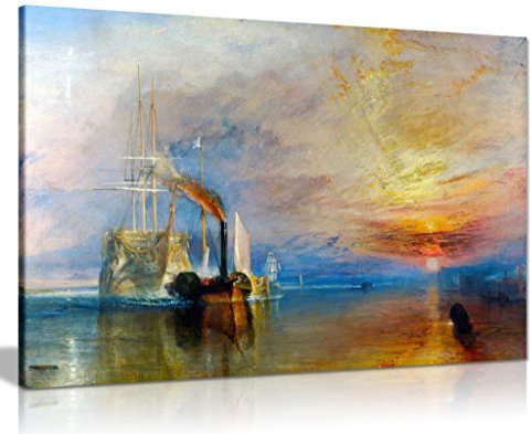 J.M.W. Turner Fighting Temeraire Deception Canvas Wall Art Picture Print (36X24)