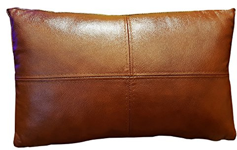 Quattro Meble Antic Braun Echt Lederkissen Zierkissen 40 x 70cm Sofa Deko Kissen Echtleder Rückenkissen Rindsleder Leder Modell P&Z4el