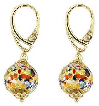 Venetiaurum - Boucles d'oreilles pour femme en argent 925, avec perles en verre original de Murano, fabriquées en Italie, certifiées