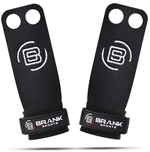 BRANK SPORTS® Leder Crossfit Handgriff 2 und 3 Löcher für Handschutz Crossfit Handgriff für Gymnastik oder für Krafttraining | kostenlose Garantieverlängerung