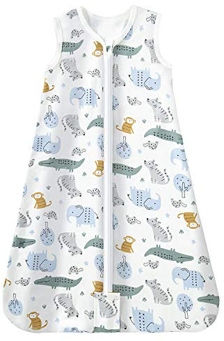 Mosebears Schlafsack Baby Sommerschlafsack 0.5 Tog Babyschlafsack 100% Baumwolle atmungsaktiv Babyschlafsack (Tierparadies, M (6-12 Months))